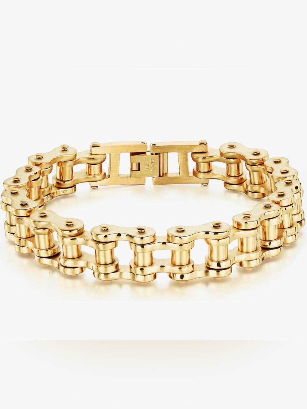 Gold-Tone Biker Chain Link Bracelet